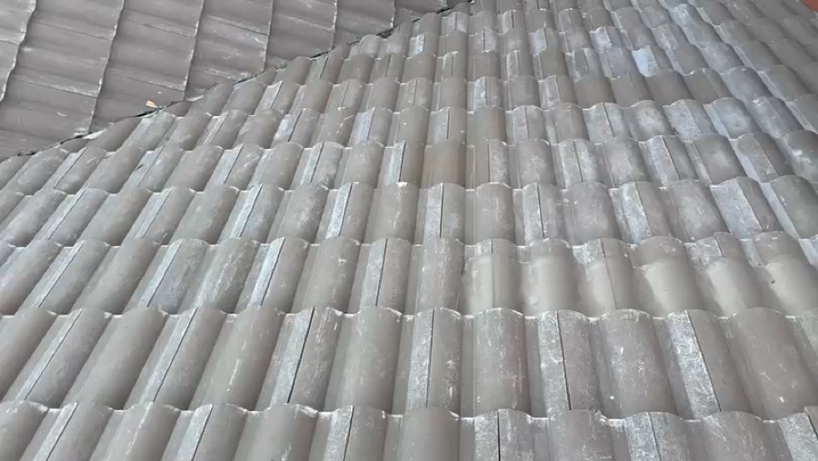 Close-up detail of a tile roof